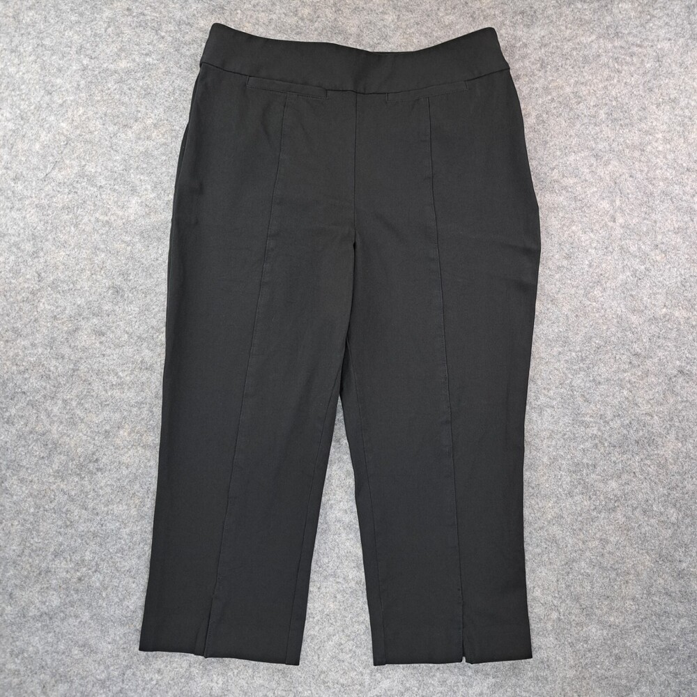 Maeve Anthropologie Pants Women 16 Black Cropped Straight High Rise Ponte Knit